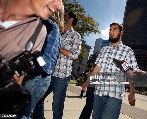 Najibullah Zazi arrives with his lawyer for a visit to the FBI offices in downtown Denver on Thursday, September 17, 2009. Cyrus McCrimmon, The...