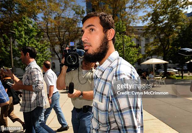 NajIbullah Zazi arrives with his lawyer for a visit to the FBI offices in downtown Denver on Thursday, September 17, 2009. Cyrus McCrimmon, The...