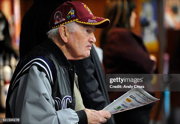 Pro bowling fan, Don Cooke, 81-years-old, watches his favorite local bowlers during the Professional Bowlers Association, PBA Tour Qualifying at the...