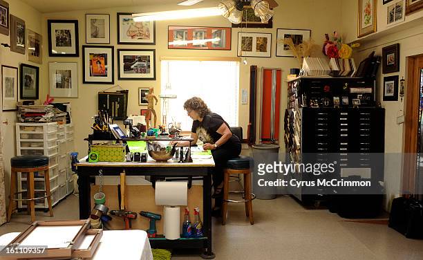 The home of artist Judy Miranda on Monday, April 12, 2010 . Miranda lives in Adams County. Miranda in her studio works on a painting. She paints,...