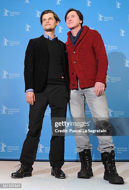 Actors Lars Rudolph and Uwe Bohm attend the 'Gold' Photocall during the 63rd Berlinale International Film Festival at Grand Hyatt Hotel on February...