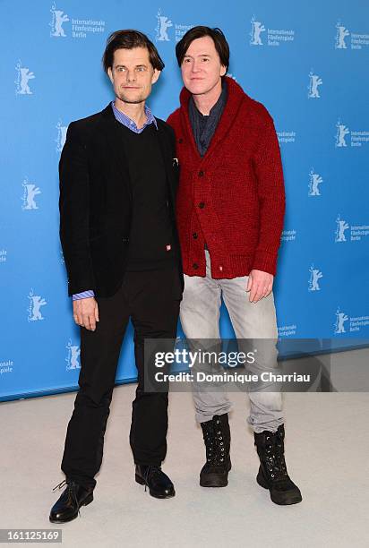 Actors Lars Rudolph and Uwe Bohm attend the 'Gold' Photocall during the 63rd Berlinale International Film Festival at Grand Hyatt Hotel on February...