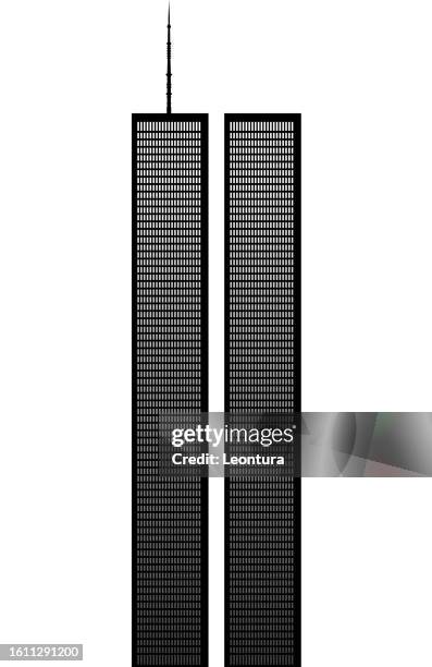 bildbanksillustrationer, clip art samt tecknat material och ikoner med twin towers before 9-11, new york city - twin towers manhattan