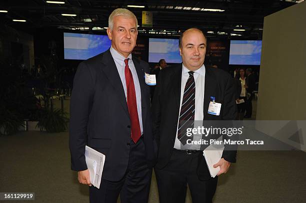 Fabrizio Viola CEO of Monte dei Paschi di Siena bank and Alessandro Profumo President of Monte dei Paschi di Siena attend the 19th ASSIOM FOREX...