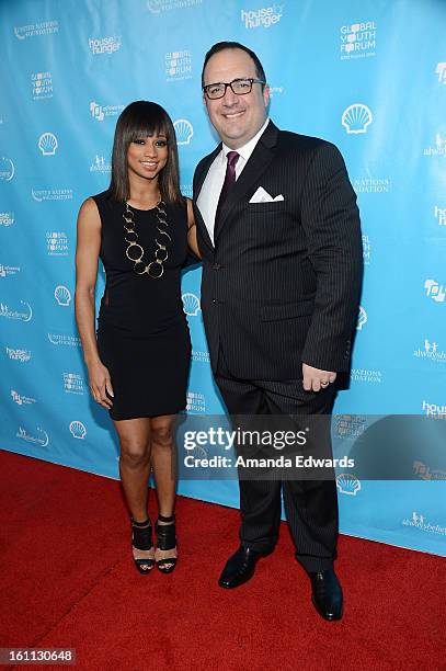 Actress Monique Coleman and Aaron Shernian arrive at the United Nations Foundation's "mPowering Action" Innovative Mobile Platform launch party at...