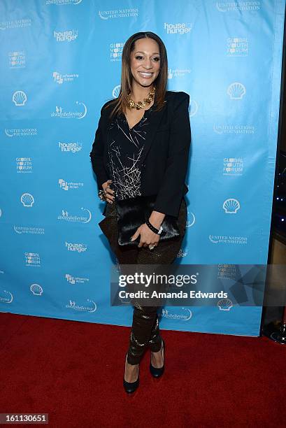 Alexis Stoudemire arrives at the United Nations Foundation's "mPowering Action" Innovative Mobile Platform launch party at The Conga Room at L.A....