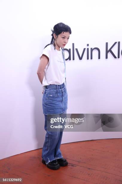 Actress/singer Amber Kuo Tsai-chieh attends a Calvin Klein event on August 12, 2023 in Shanghai, China.