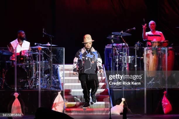 Boy George of Culture Club performs in concert during "The Letting It Go Show" at Germania Insurance Amphitheater on August 12, 2023 in Austin, Texas.