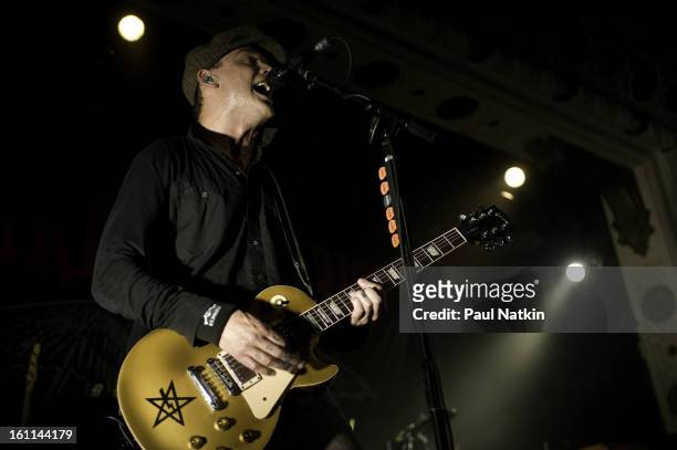 American punk band Alkaline Trio perform at Metro, Chicago, Illinois, April 20, 2009. Pictured is guitarist Matt Skiba.