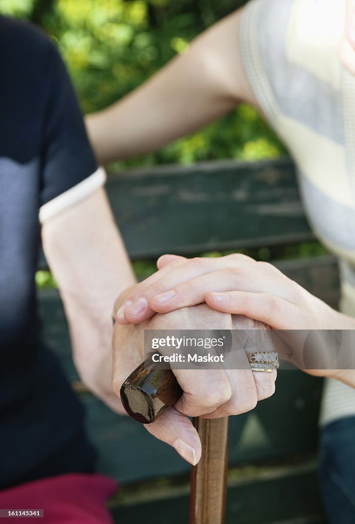 Hands Restting Hands Resting On Walking Stick High-Res Stock Photo - Getty Images