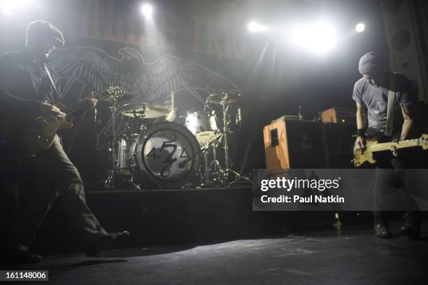 American punk band Alkaline Trio perform at Metro, Chicago, Illinois, April 20, 2009. Pictured are, from left, guitarist Matt Skiba, drummer Derek...