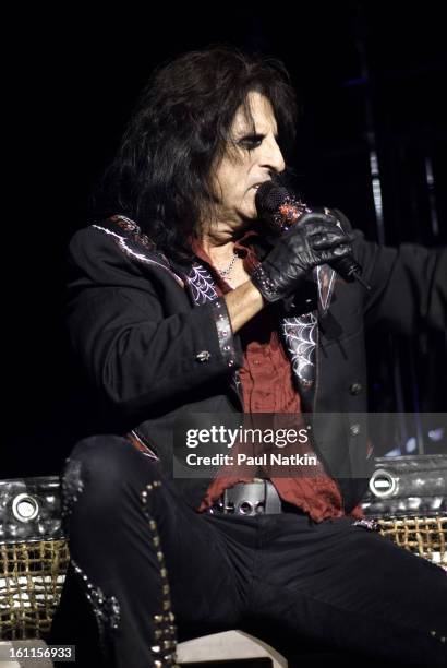 American heavy metal singer Alice Cooper performs at the Sears Centre in Hoffman Estates, Illinois, September 22, 2007.