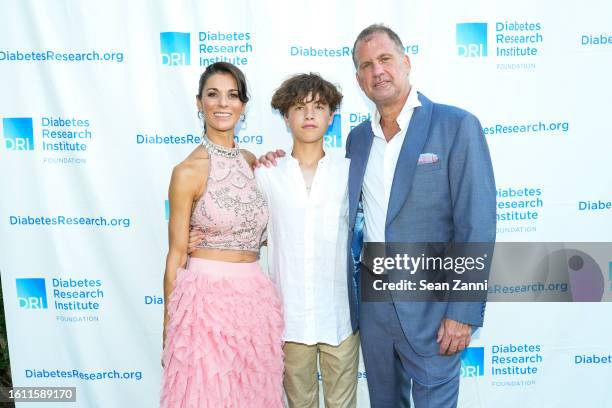 Patricia Silverstein, Julian Silverstein and Roger Silverstein attend the Diabetes Research Institute Foundation Hamptons Garden Gala at Private...