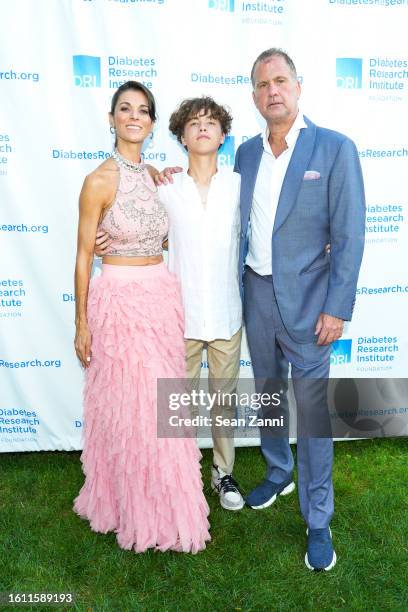 Patricia Silverstein, Julian Silverstein and Roger Silverstein attend the Diabetes Research Institute Foundation Hamptons Garden Gala at Private...