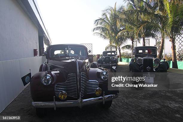 Vintage cars are on display at Cartier 'Travel With Style' Concours 2013 Opening at Taj Lands End on February 9, 2013 in Mumbai, India.