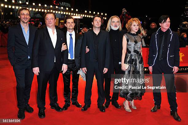 Actors Marko Mandic, Peter Kurth, Lars Rudolph, director Thomas Arslan, actors Wolfgang Packhaeuser, Rosa Enskat, Uwe Bohm and attends the 'Gold'...