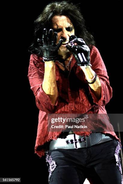 American heavy metal singer Alice Cooper performs at the Sears Centre in Hoffman Estates, Illinois, September 22, 2007.