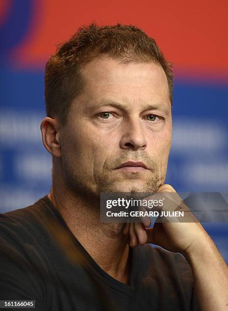 German actor Til Schweiger addresses a press conference for the film "The Necessary Death of Charlie Countryman" during the 63rd Berlinale Film...