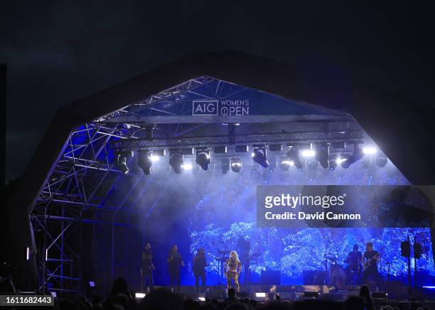 General view of the Ellie Goulding concert which was held on the driving range after play had finished induring the third round of the AIG Women's...