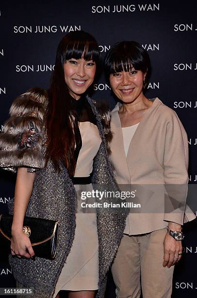 Singer Baiyu and designer Son Jung Wan attend Son Jung Wan during Fall 2013 Mercedes-Benz Fashion Week at The Studio at Lincoln Center on February 9,...