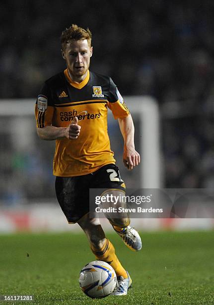 Stephen Quinn of Hull City in action during the npower Championship match between Brighton & Hove Albion and Hull City at Amex Stadium on February 9,...