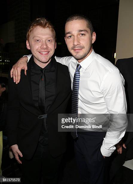 Actors Rupert Grint and Shia LeBeouf attend 'The Necessary Death Of Charlie Countryman' Reception during the 63rd Berlinale International Film...