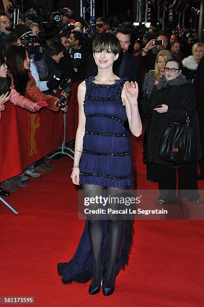 Anne Hathaway attends the 'Les Miserables' Premiere during the 63rd Berlinale International Film Festival at Friedrichstadt-Palast on February 9,...