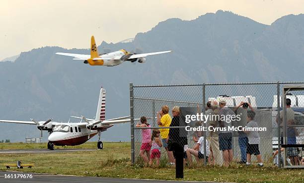 The Rocky Mountain Metropolitan Airport in Broomfield was buzzing at the Jeffco Airtankers Base for the refilling of retardant on the fire fighting...