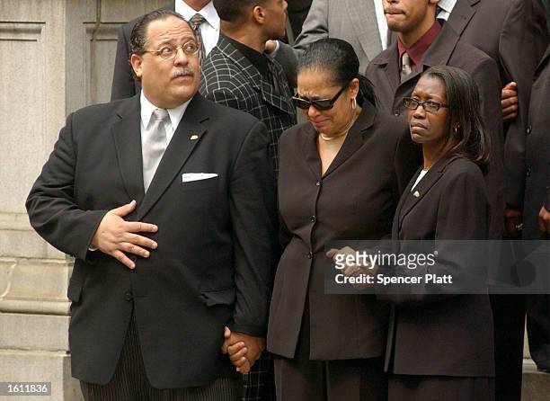 Diane Haughton , mother of the late R&B singer Aaliyah, grieves at the funeral for her daughter August 31, 2001 at St. Ignatius Loyola Church in New...