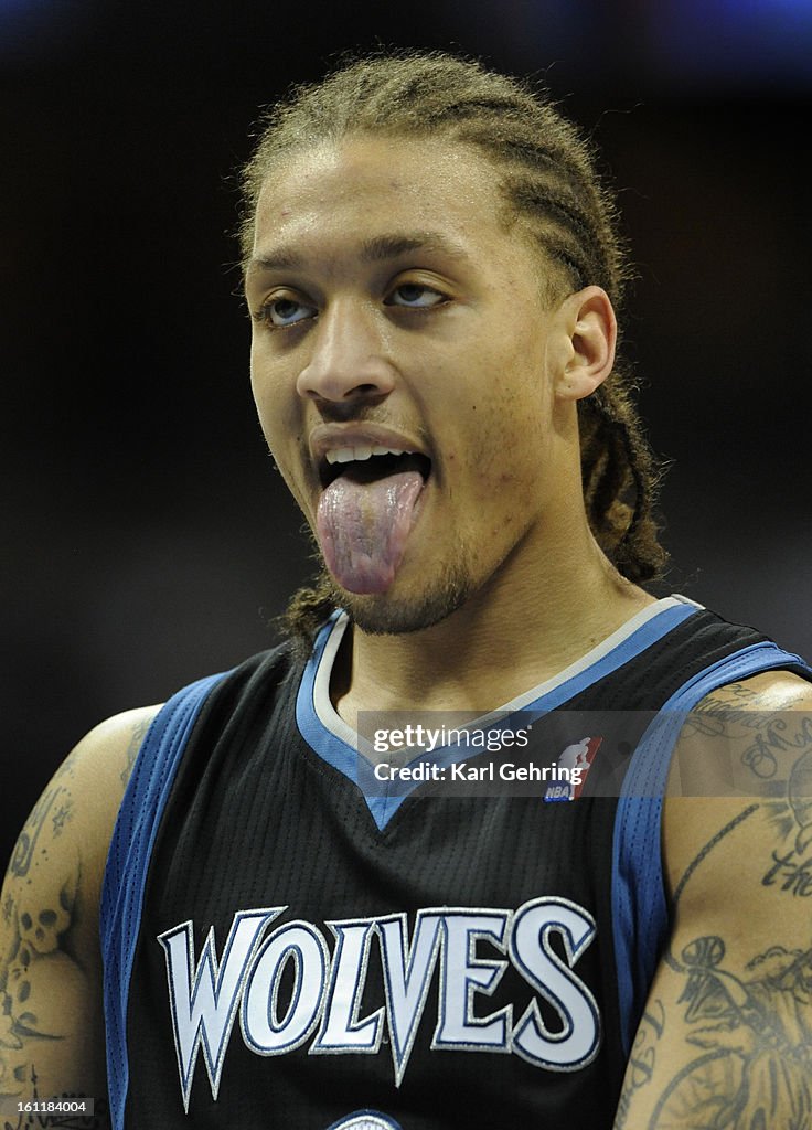 Minnesota Timberwolves power forward Michael Beasley (8) made a face after missing a free-throw in the second half. The Denver Nuggets defeated the Minnesota Timberwolves 130-106 at the Pepsi Center Saturday night, April 9, 2011. Karl Gehring/The Denver P