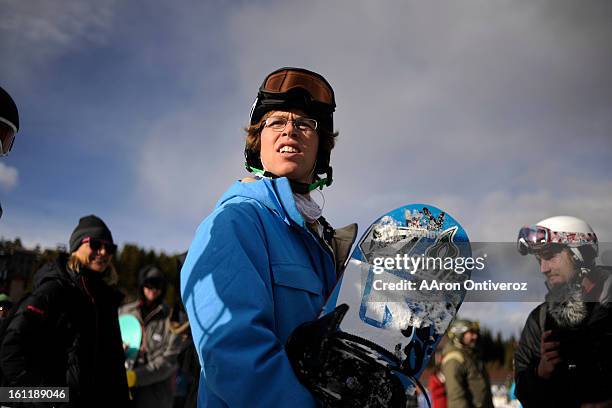 Professional snowboarder Kevin Pearce prepares to take the chair lift as he returns to the slopes for the first time since suffering a near-death...