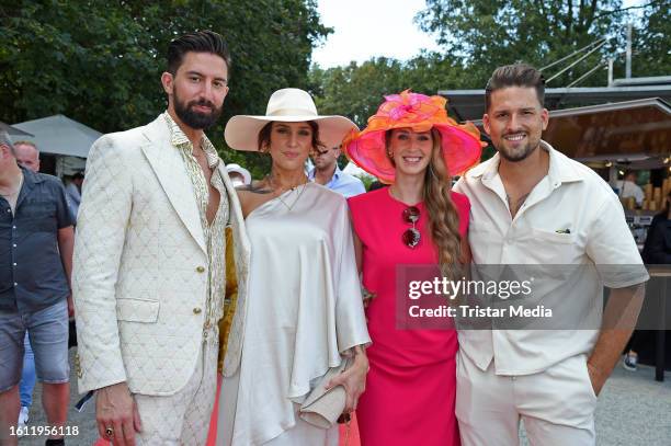 Sebastian Fobe, Liza Waschke, Christina Grass and Marco Cerullo during the Audi Ascot race day at race track Neue Bult on August 20, 2023 in Hanover,...