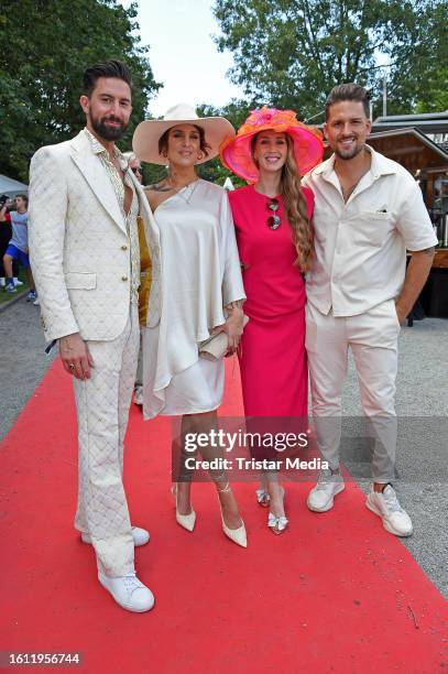 Sebastian Fobe, Liza Waschke, Christina Grass and Marco Cerullo during the Audi Ascot race day at race track Neue Bult on August 20, 2023 in Hanover,...