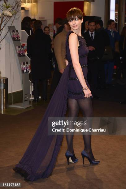 Anne Hathaway attends the 'Les Miserables' Premiere during the 63rd Berlinale International Film Festival at Friedrichstadt-Palast on February 9,...