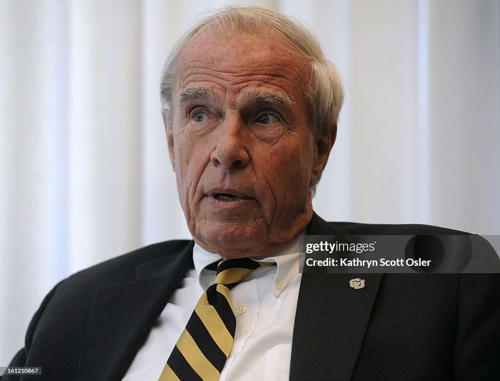 The Denver Post interview's those at the helm of Colorado's higher education in the editorial department of The Denver Post on April 6, 2012. Bruce Benson, University of Colorado president. Kathryn Scott Osler, The Denver Post