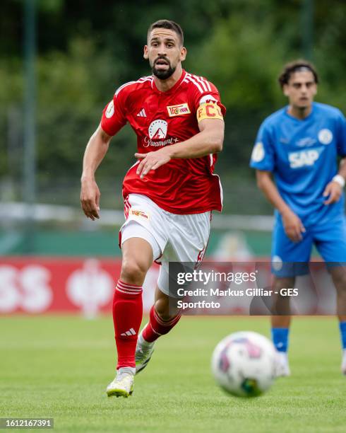 Rani Khedira of Berlin controls the ball during the DFB cup first round match between FC-Astoria Walldorf and 1. FC Union Berlin at...