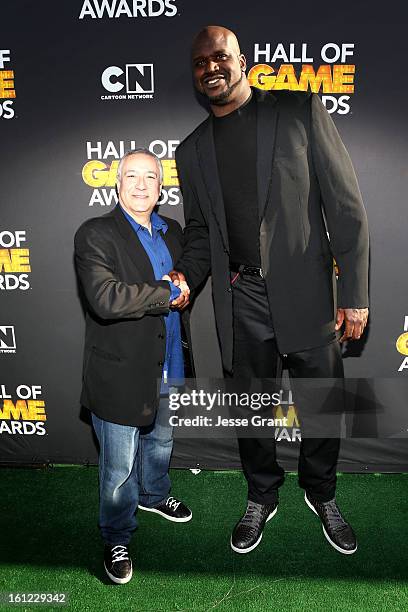 President/COO of Cartoon Network, Stuart Snyder and host Shaquille O'Neal attend the Third Annual Hall of Game Awards hosted by Cartoon Network at...