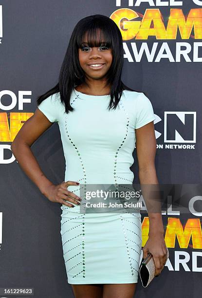 Gabby Douglas attends the Third Annual Hall of Game Awards hosted by Cartoon Network at Barker Hangar on February 9, 2013 in Santa Monica,...