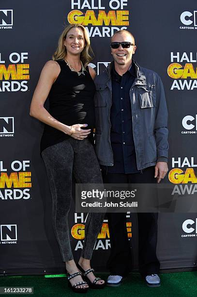 Kerri Walsh and husband Casey Jennings attend the Third Annual Hall of Game Awards hosted by Cartoon Network at Barker Hangar on February 9, 2013 in...