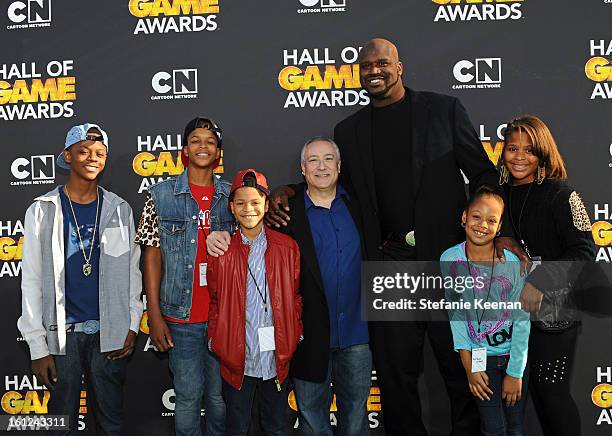 Cartoon Network President/COO Stuart Snyder , host Shaquille O'Neal and family attend the Third Annual Hall of Game Awards hosted by Cartoon Network...