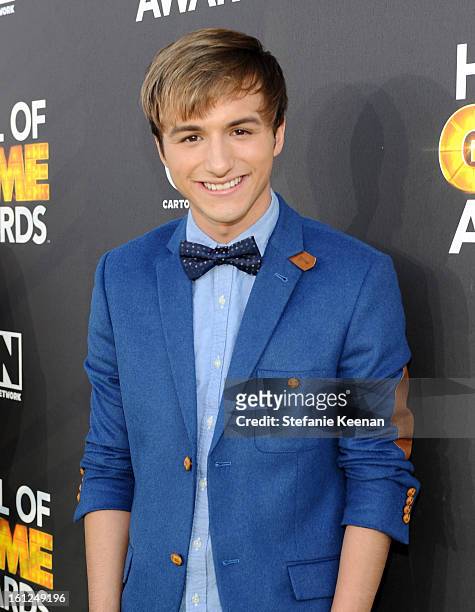 Actor Lucas Cruikshank attends the Third Annual Hall of Game Awards hosted by Cartoon Network at Barker Hangar on February 9, 2013 in Santa Monica,...