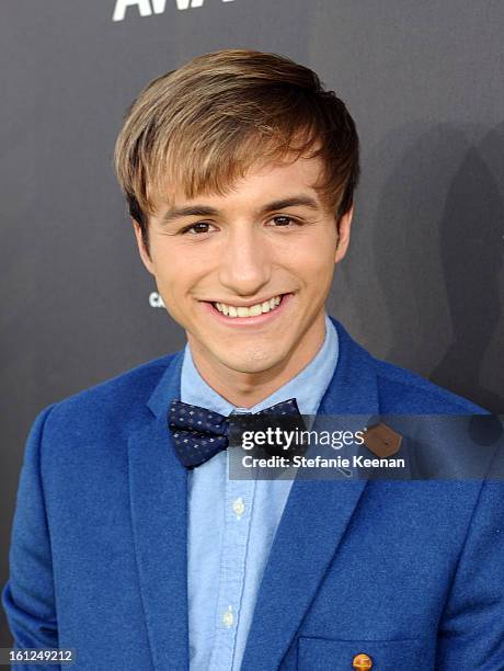 Actor Lucas Cruikshank attends the Third Annual Hall of Game Awards hosted by Cartoon Network at Barker Hangar on February 9, 2013 in Santa Monica,...