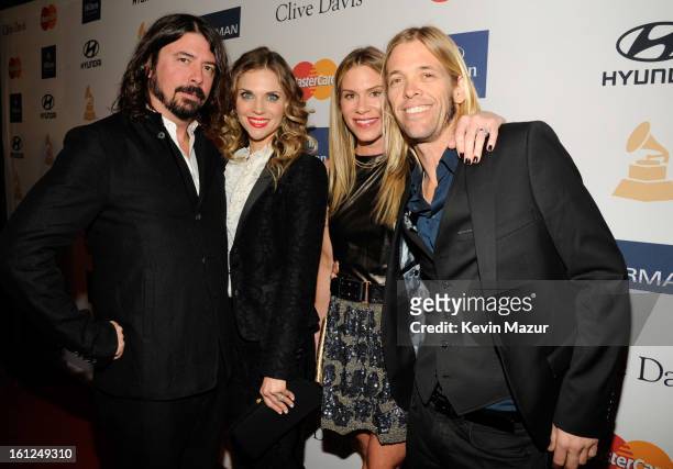 Dave Grohl, Jordyn Blum, Taylor Hawkins and Alison Hawkins arrive at the 55th Annual GRAMMY Awards Pre-GRAMMY Gala and Salute to Industry Icons...