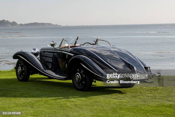 The 1937 Mercedes-Benz 540K Special Roadster, the winner of the Best in Show at the 2023 Pebble Beach Concours d'Elegance in Pebble Beach,...