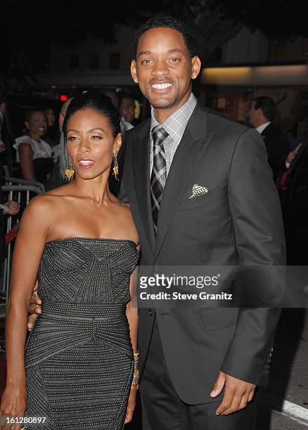 Jada Pinkett Smith and Will Smith arrives at the Los Angeles Premiere Of "The Women" at Mann Village Theater on September 4, 2008 in Los Angeles,...