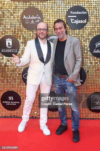 Santiago Segura and Jordi Molla attend Starlite Gala on August 13, 2023 in Marbella, Spain.