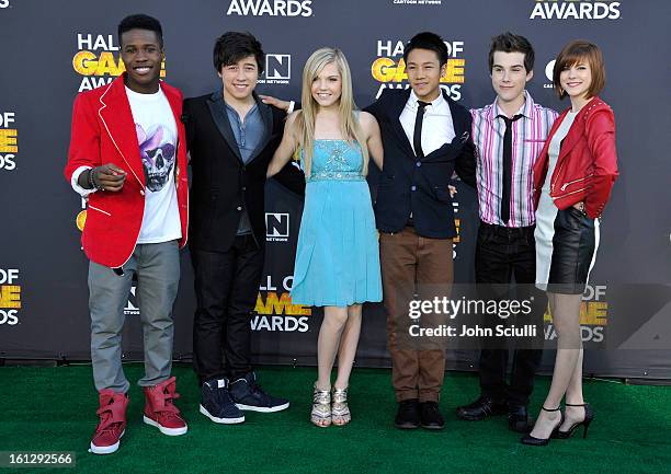 The Incredible Crew attends the Third Annual Hall of Game Awards hosted by Cartoon Network at Barker Hangar on February 9, 2013 in Santa Monica,...
