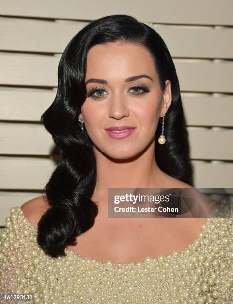 Singer Katy Perry arrives at the 55th Annual GRAMMY Awards Pre-GRAMMY Gala and Salute to Industry Icons honoring L.A. Reid held at The Beverly Hilton...