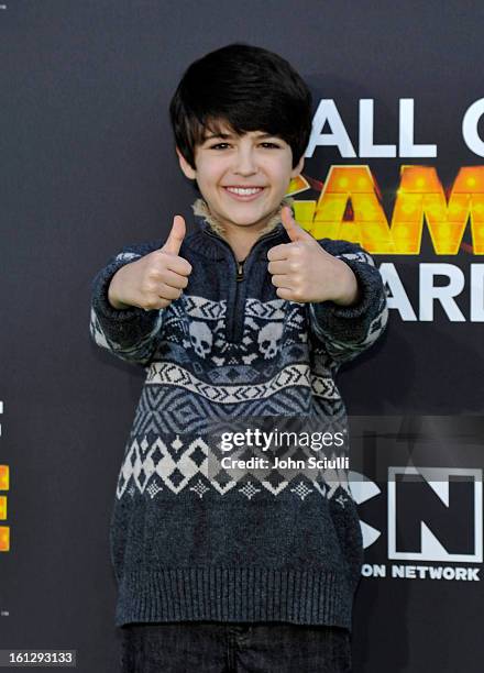 Joshua Rush attends the Third Annual Hall of Game Awards hosted by Cartoon Network at Barker Hangar on February 9, 2013 in Santa Monica, California.