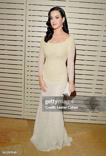 Singer Katy Perry arrives at the 55th Annual GRAMMY Awards Pre-GRAMMY Gala and Salute to Industry Icons honoring L.A. Reid held at The Beverly Hilton...